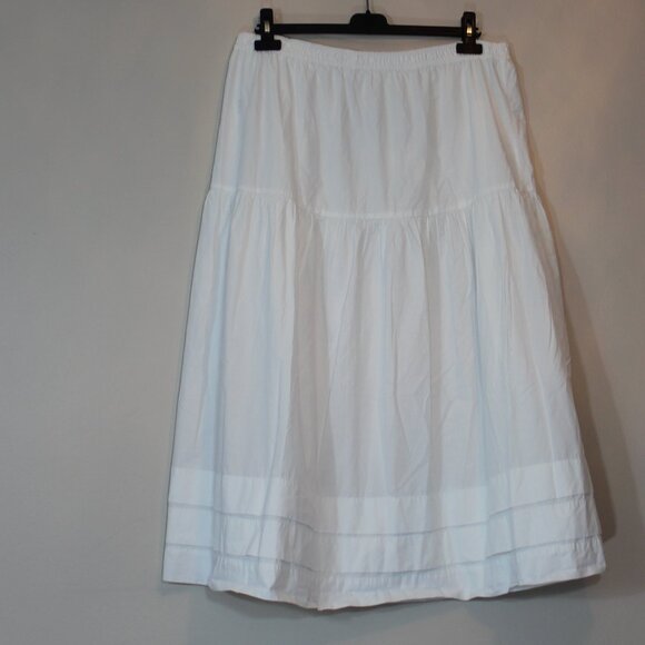 Little Moon Aritzia  Stefan Poplin Skirt white cotton maxi size  Large - Picture 4 of 7